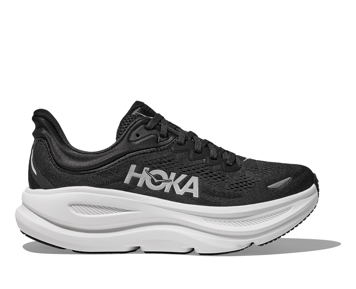 W Hoka Bondi 9 Black White