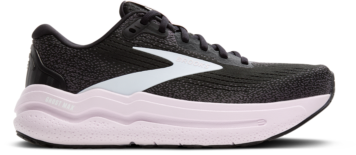 W Brooks Ghost Max 2 Black White Orchid Ice