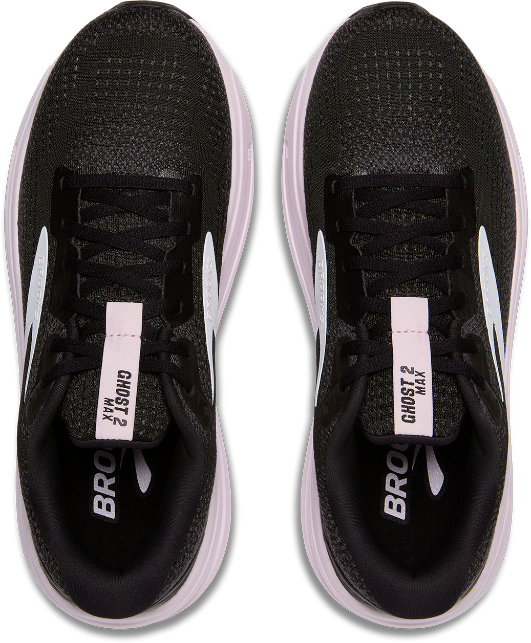 W Brooks Ghost Max 2 Black/White/Orchid Ice