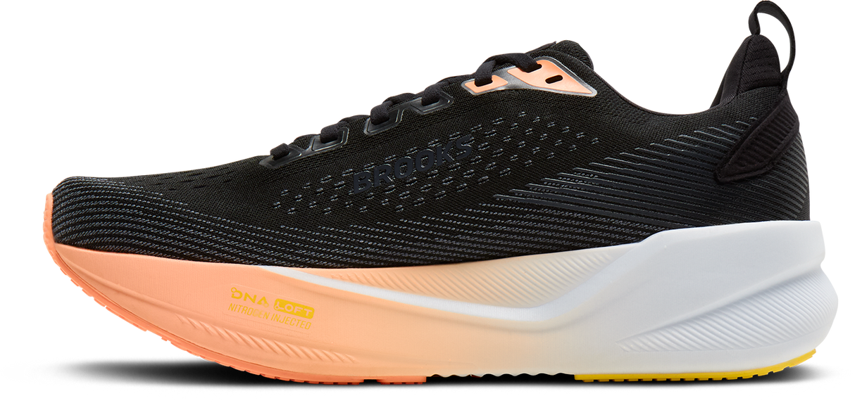 W Brooks Ghost Max 4 Black Folkstone Cyber Peach