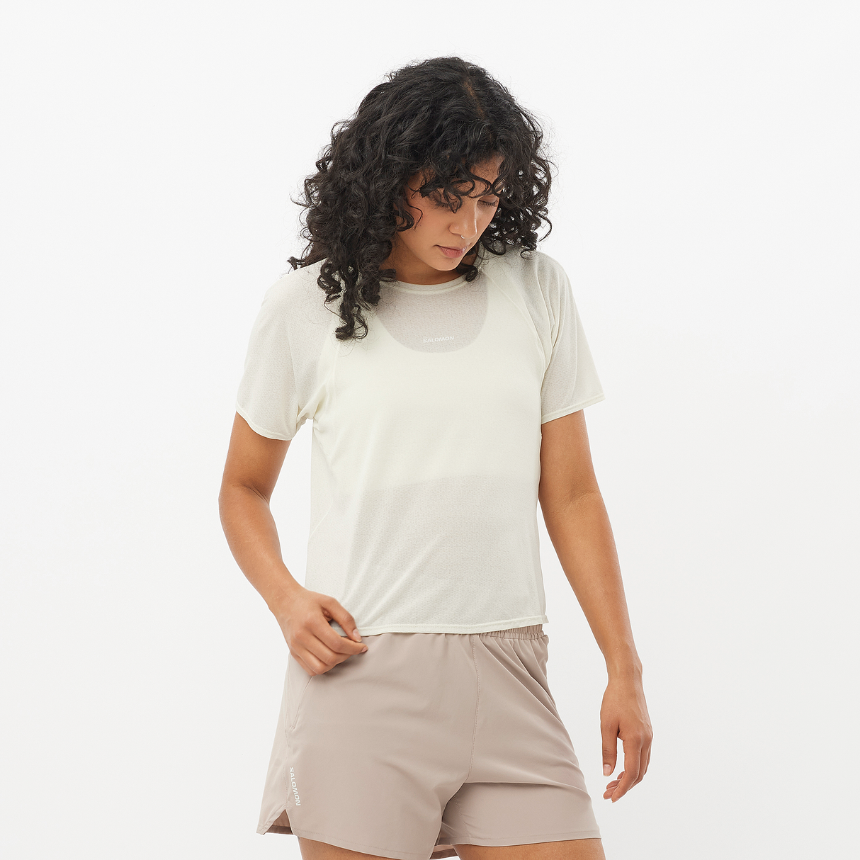 W Salomon SHKout Air Crop SS Tee