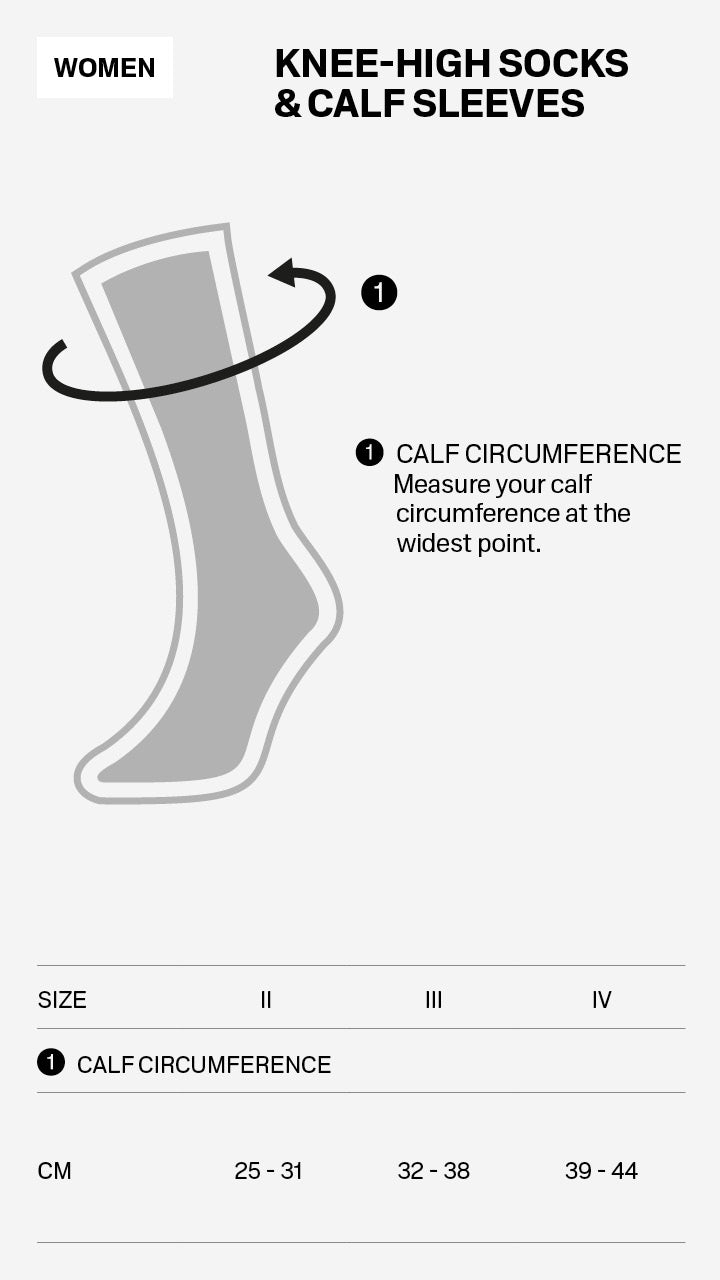 W CEP Sock and Calf Sleeve Size Guide