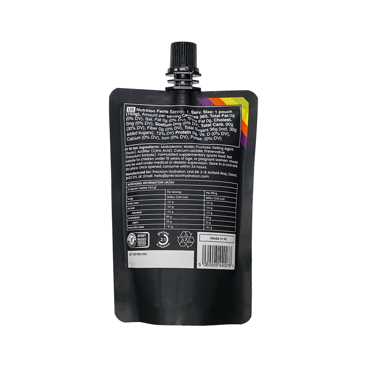 Precision Fuel 90g Carb Nutritional Facts