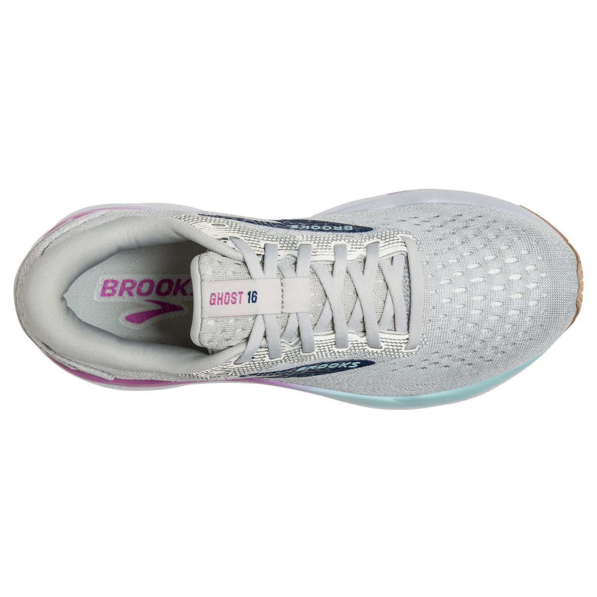 W Brooks Ghost 16 White/Grey/Estate Blue
