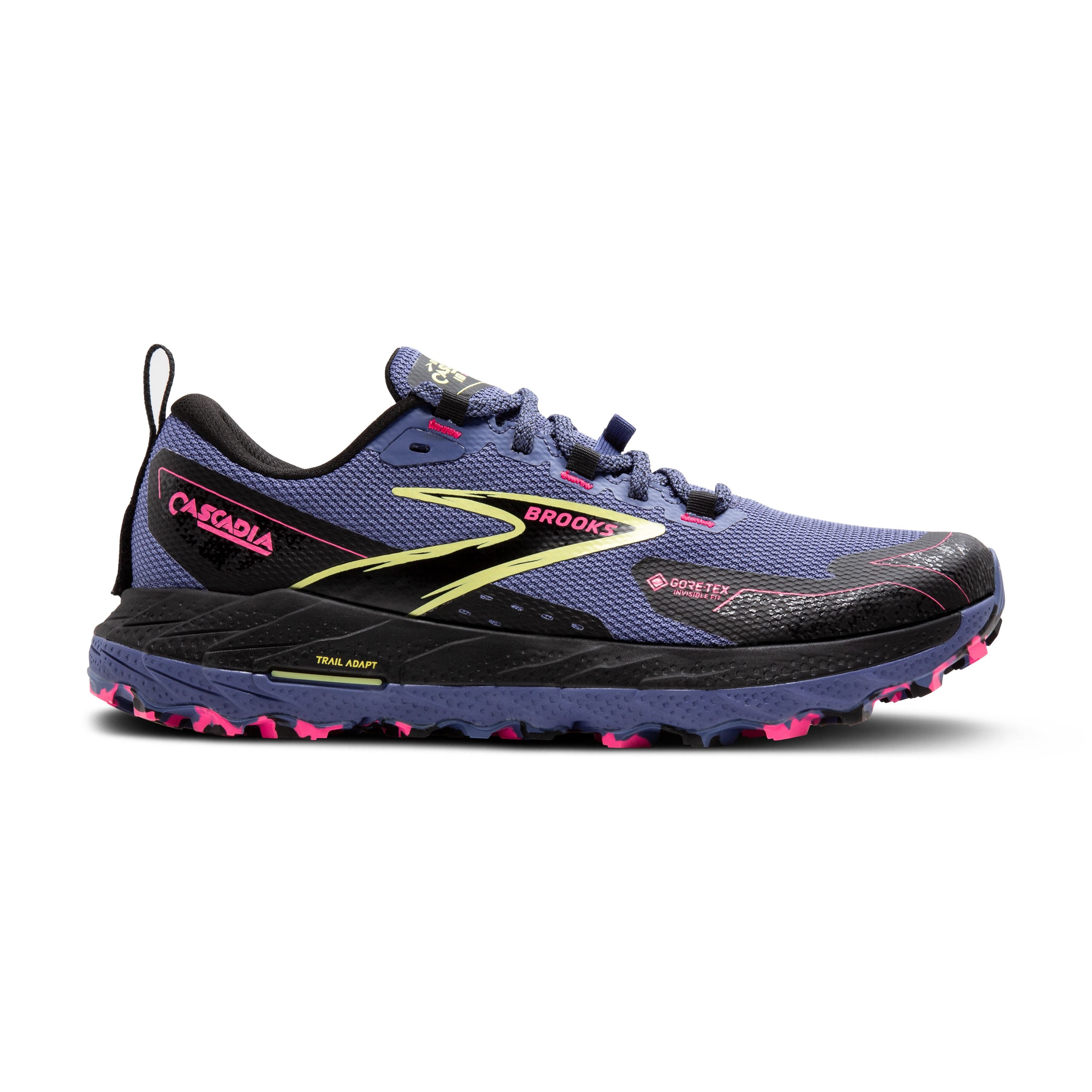 W Brooks Cascadia 18 GTX Grey Blue/Black/Pink – Frontrunners Footwear