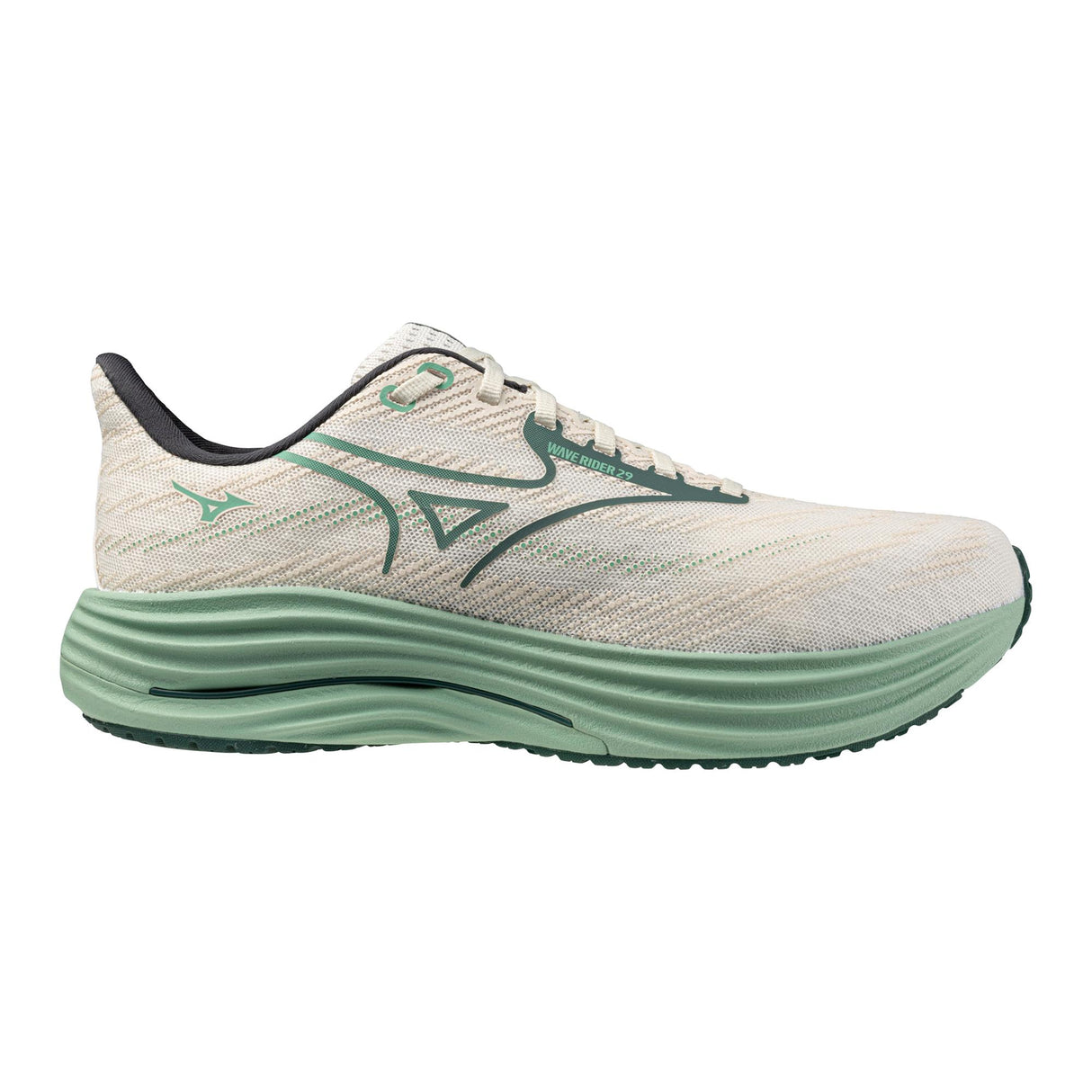 M Mizuno Wave Rider 29 White Bistro Green
