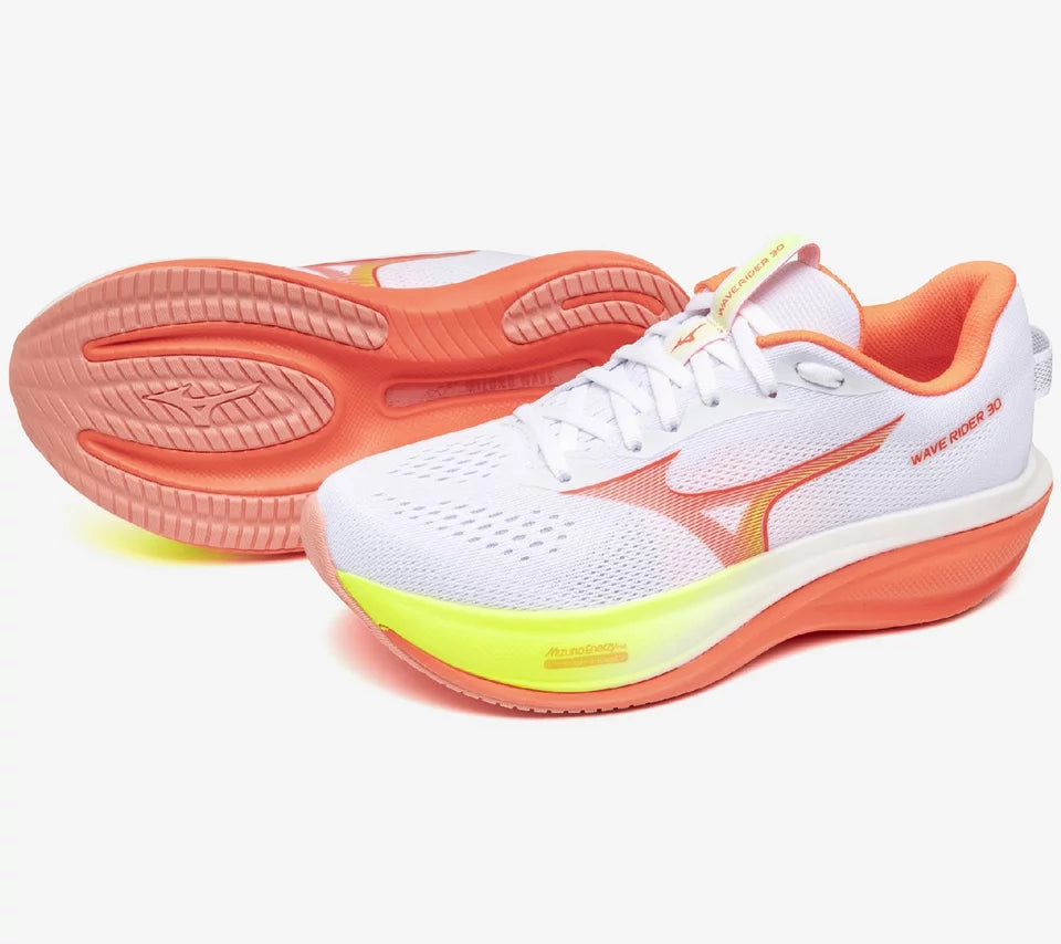 W Mizuno Wave Rider 30 White Flamingo Coral