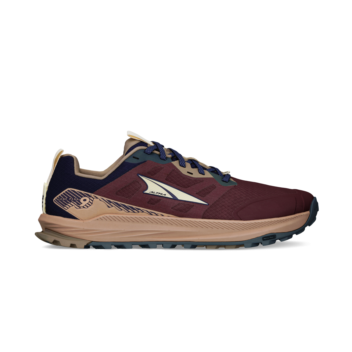 M Altra Lone Peak 9 Maroon with Beige midsole