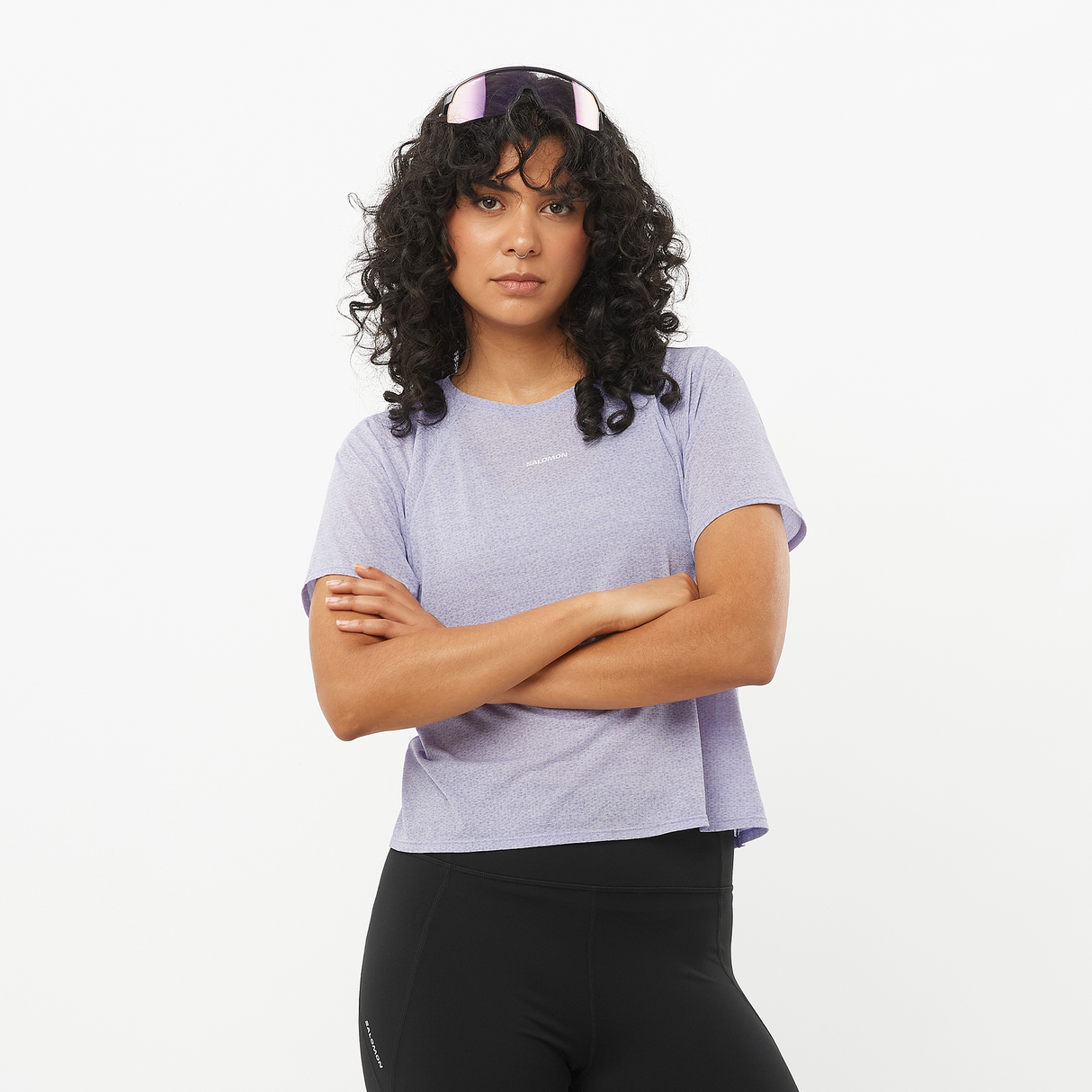 W Salomon SHKout Air Crop SS Tee