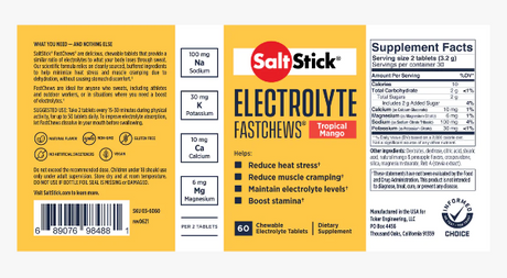 Saltstick Fastchews Bottle - Tropical Mango Supplement Facts